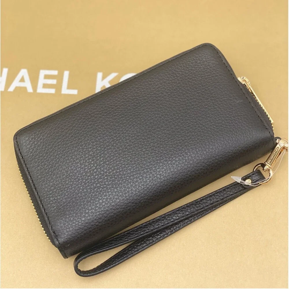 Michael Kors Jet Set Travel Wallet Phone Case Wristlet Black